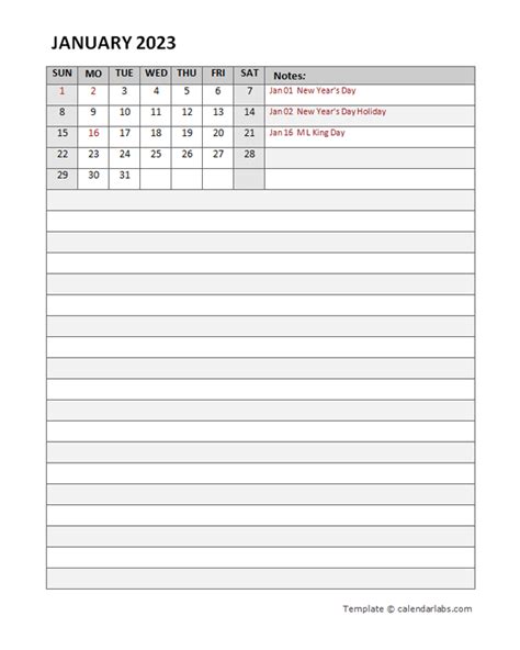 2023 Monthly Word Calendar Diary Template Free Printable Templates