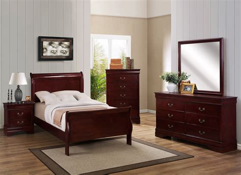 Bedroom sets zayley twin bedroom set newlotsfurniture 13. Cherry Twin Sleigh Bedroom Set | My Furniture Place