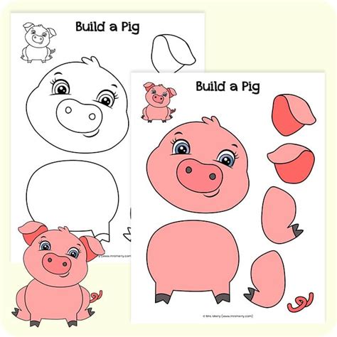 Free Build A Pig Template Printable Mrs Merry