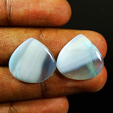 2240 Cts Natural Blue Botswana Banded Agate Pear Shape Etsy