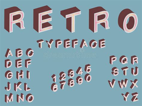 Isometric Retro Typeface Font In Vintage Style Perfect For Posters