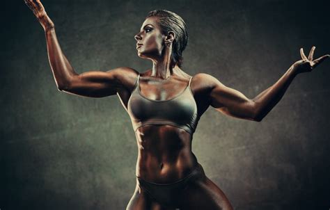 Wallpaper Art Muscles Pose Fitness For Mobile And Desktop Section