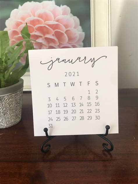 2021 Desk Calendar 2021 Easel Desk Calendar Mini Desk Etsy