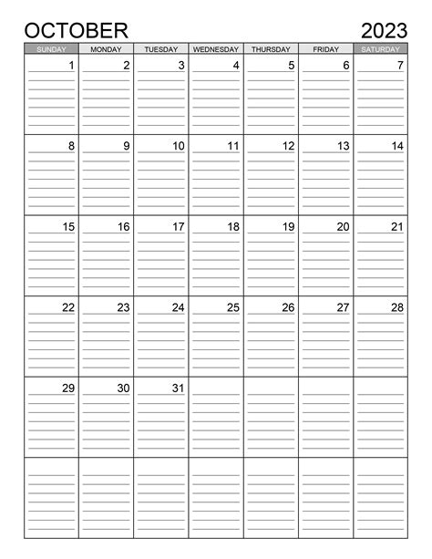 Calendar For October 2023 Free Calendarsu