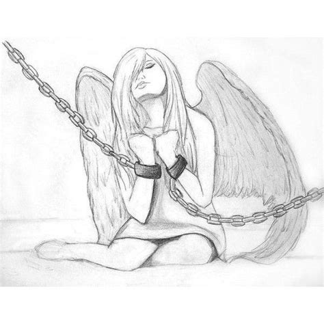 fallen angel sketch by makeshiftpaperwings liked on polyvore featuring drawings fillers art