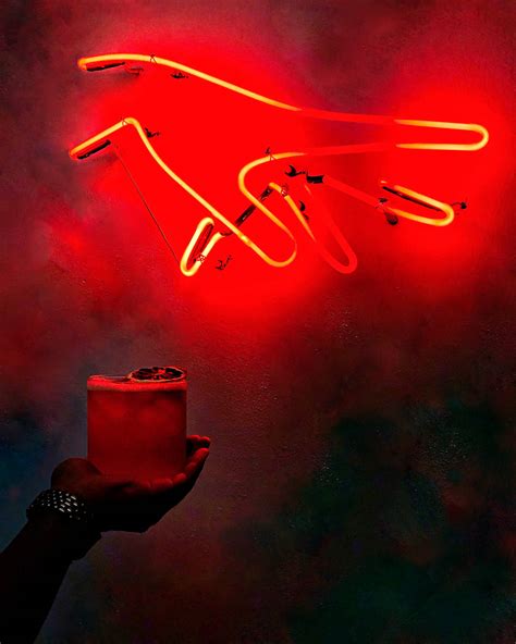 Download Iphone 8 Red Neon Hand Sign Wallpaper