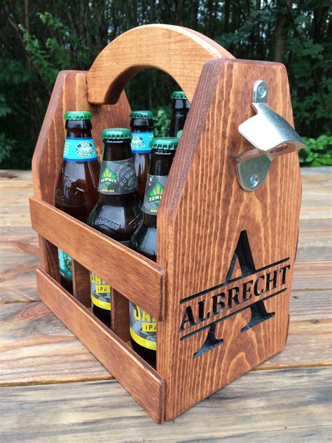 Personalized Wood Beer Caddy Beer Carrier Beer Caddy Bottle Etsy
