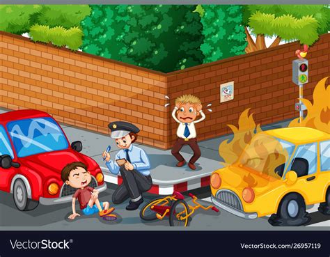 Car accident cartoon vectors and psd free download. Car Bike Accident Cartoon