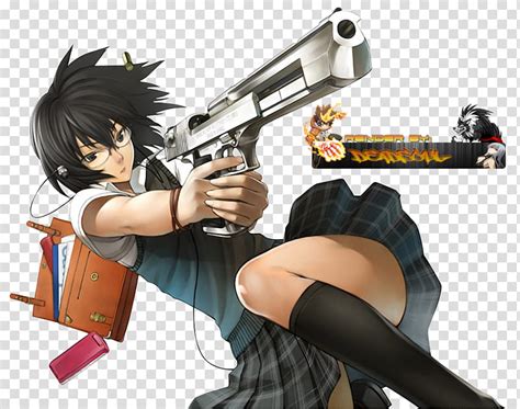 Anime Girl With Guns Render Female Anime Character Holding Pistol