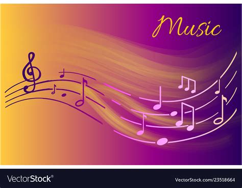 Music Notes Melody Visual Representation On Sheet Vector Image