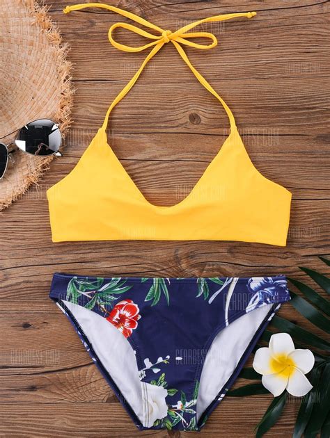 tropical print bikini yellow m bikinis sale price and reviews bathing suits for teens bathing