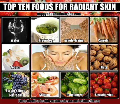 Top Ten Foods For Radiant Skin Happy House And Garden Social Site