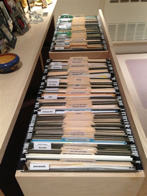 Organizing Filespaper In A Home Office After Photo Traditional