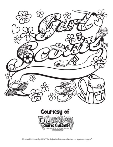 Get hold of these colouring sheets that are full of girl scout pictures and involve your kid in painting them. Junior Girl Scout Coloring Pages Sketch Coloring Page