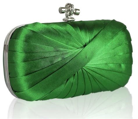 Wholesale Green Pleated Satin Clutch Bag