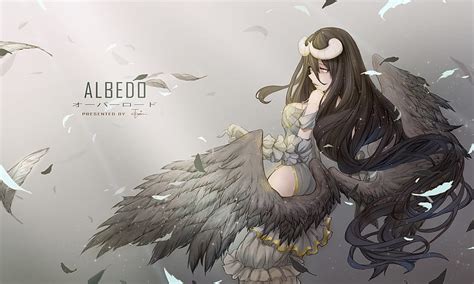 8k Free Download Albedo Overload Wings Angel Manga Tagme Horns