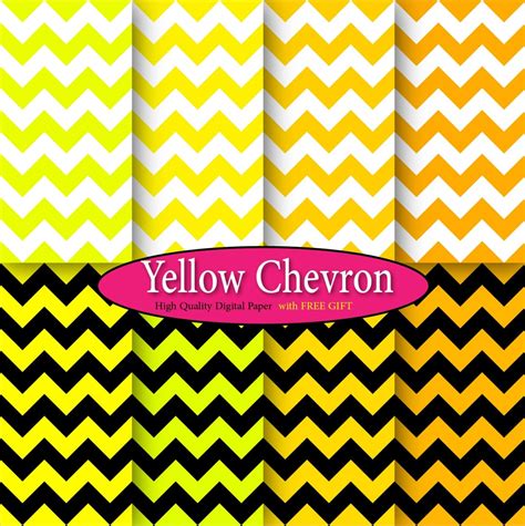 Yellow Chevron Digital Paper Chevron Clip Art Yellow Gold Clipart