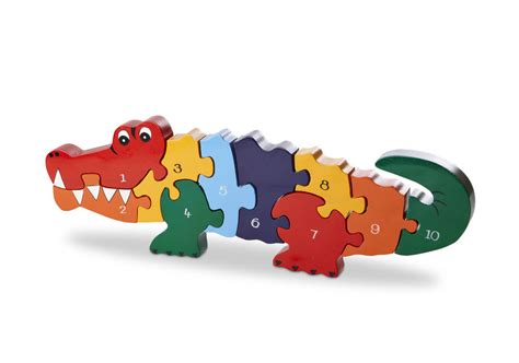 Handmade Wooden Number Crocodile Puzzle By Wood Like To Play