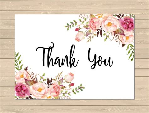More printables from paper trail design. Printable Floral Boho Thank You Card Pink Floral Thank You