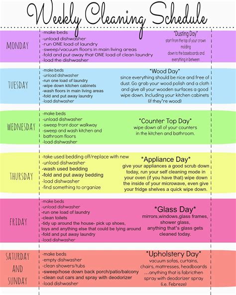 Home Cleaning Schedule To Do Lists Help With Managing Your Day And