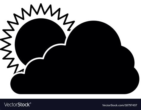 Cloud Silhouette With Sun Royalty Free Vector Image