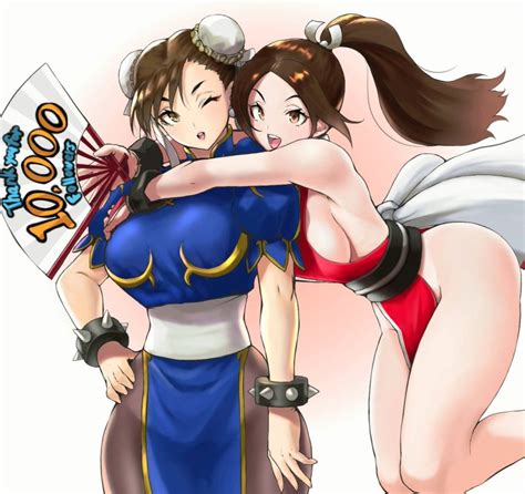 Chun Li Shiranui Mai Capcom Fatal Fury Snk Street Fighter 2girls Multiple Girls