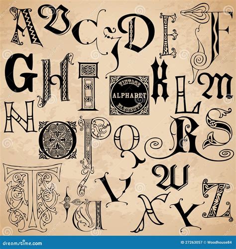 Vintage Alphabet Stock Vector Illustration Of Text Clipping 27263057