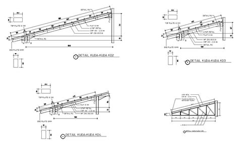 Autocad 2d Drawing Of Truss Structure In Detail Cad File Dwg File