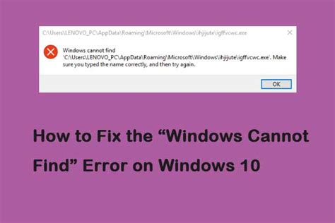 How To Fix The Windows Cannot Find Error On Windows 10 Riset