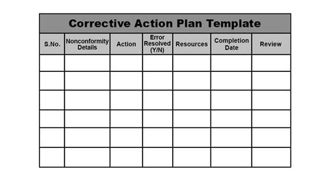 Corrective Action Plan Monitoring Template