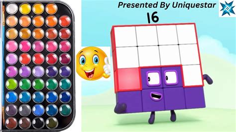 Numberblocks 16 Sketch Coloring L Presented By Uniquestar Youtube
