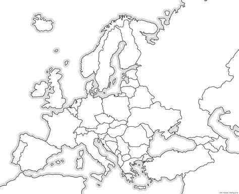 Contour Political Map Of Europe Line Art Illustrations