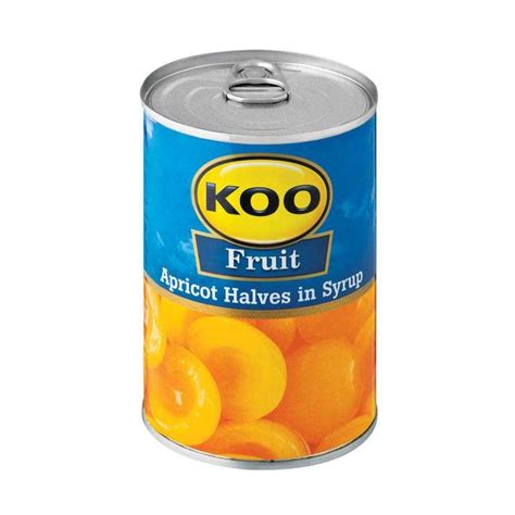 Koo Canned Fruit Apricot Halves 410g Can Sedo Snax