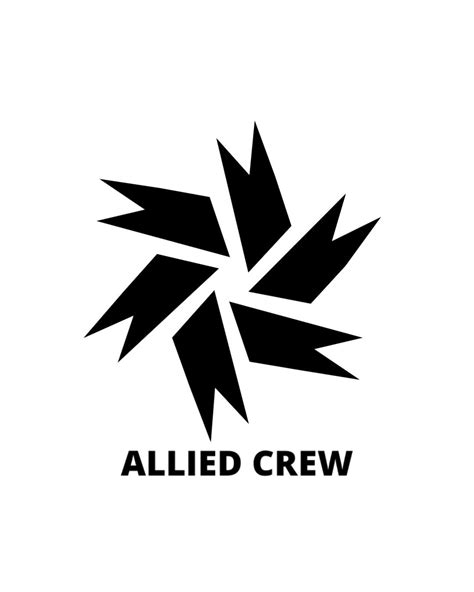 An Allied Crew Logo Is Shown In Black And White With Arrows Coming Out