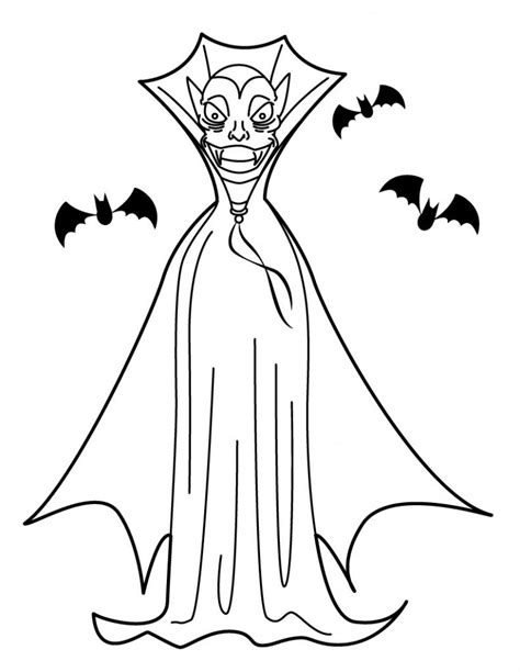 A fun build up to halloween, these vampire coloring pages can be used to entertain the kids while adding to the spooky mood of the season.no halloween would be the same without vampires, ghosts, skeletons, witches, and other various scary things. Free Printable Vampire Coloring Pages For Kids