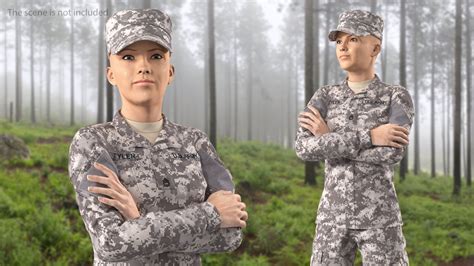 Cinema 4d 用に装備された女性兵士の軍用 Acu 3dモデル 169 C4d Free3d