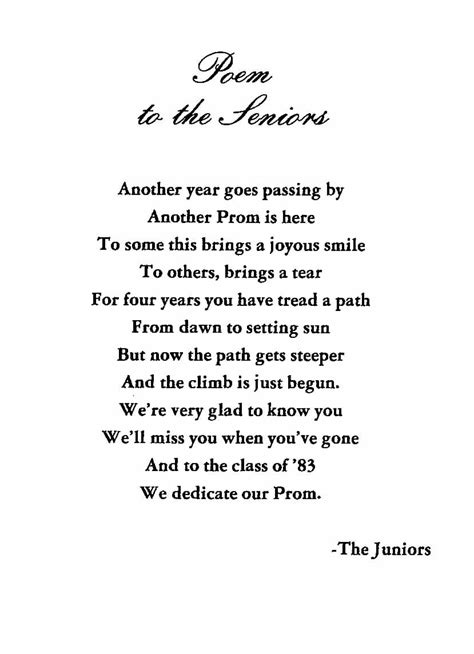 Senior Poems