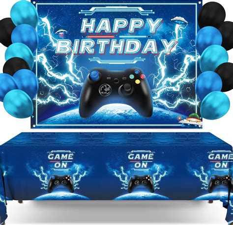 Buy Gatherfun Video Game Party Supplies Happy Birthday Backdrop Banner
