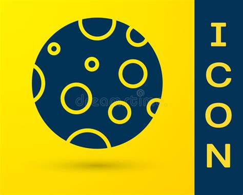 Blue Moon Icon Isolated On Yellow Background Vector Illustration Stock