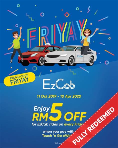 Just add your touch 'n go card to the app and your ewallet balance will be deducted instead of your card when you tap at tolls! EzCab Friday RM5 OFF Promo Code Promotion with Touch n Go ...