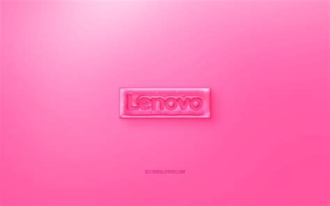 Download Wallpapers Lenovo 3d Logo Pink Background Pink