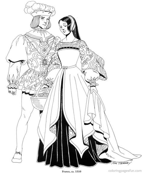 By bold illustrations | jun 21, 2018. Renaissance Costumes and Clothing Coloring Pages 19 - Free ...