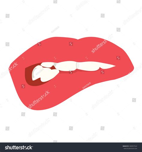 sexy biting pink lips stock vector illustration 300957524 shutterstock
