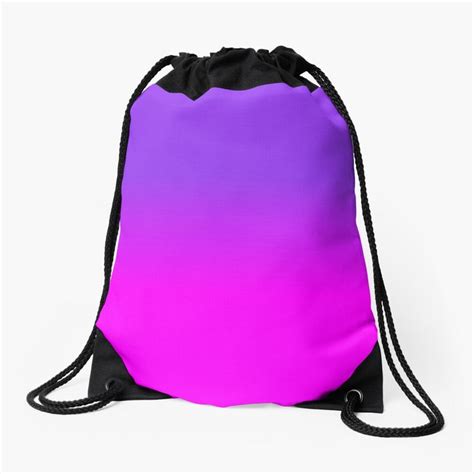Neon Purple And Hot Pink Ombre Shade Color Fade Drawstring Bag By