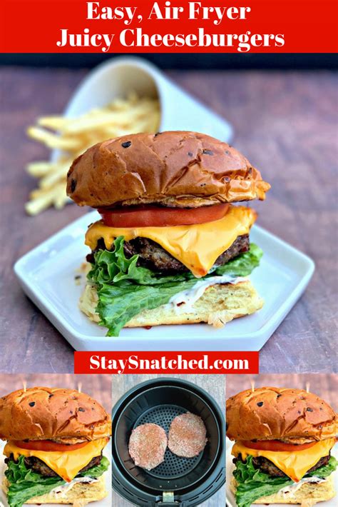 My favorite turkey burger recipe uses only 4 ingredients for delicious results and can be cooked in about 10 minutes using your air fryer! Quick and Easy Juicy Air Fryer Cheeseburgers