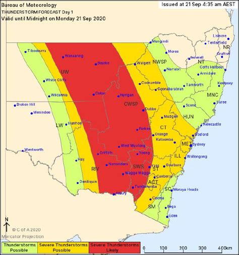 Weather Warning For Griffith And Riverina With Chance Of Severe