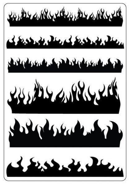 Fire And Flames Stencil Saucermen Studios