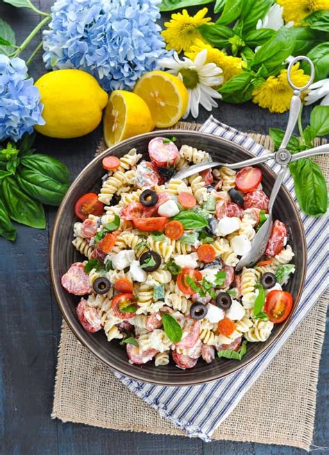 Creamy Italian Pasta Salad The Seasoned Mom