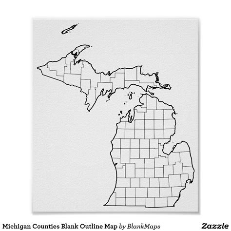 Michigan Counties Blank Outline Map Michigan Outline Michigan State