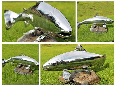 Large Metal Fish Sculpture Stainless Steel Yard Art For Sale Css 142